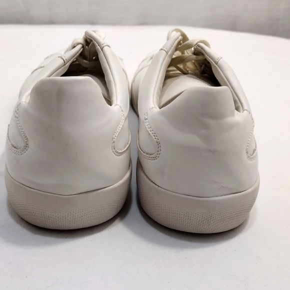 Zara Mens Classic White Faux Leather Sneakers - Picture 6 of 12